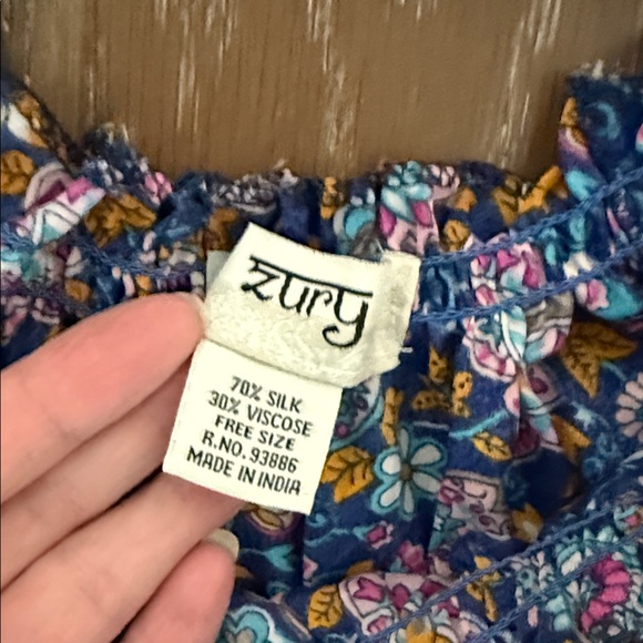 Zury Silk Floral Blue Maxi Dress - Picture 3 of 10